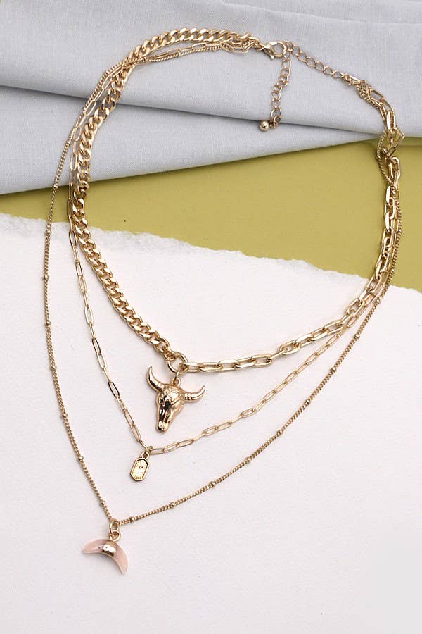 Bull Horn | Layered Necklace