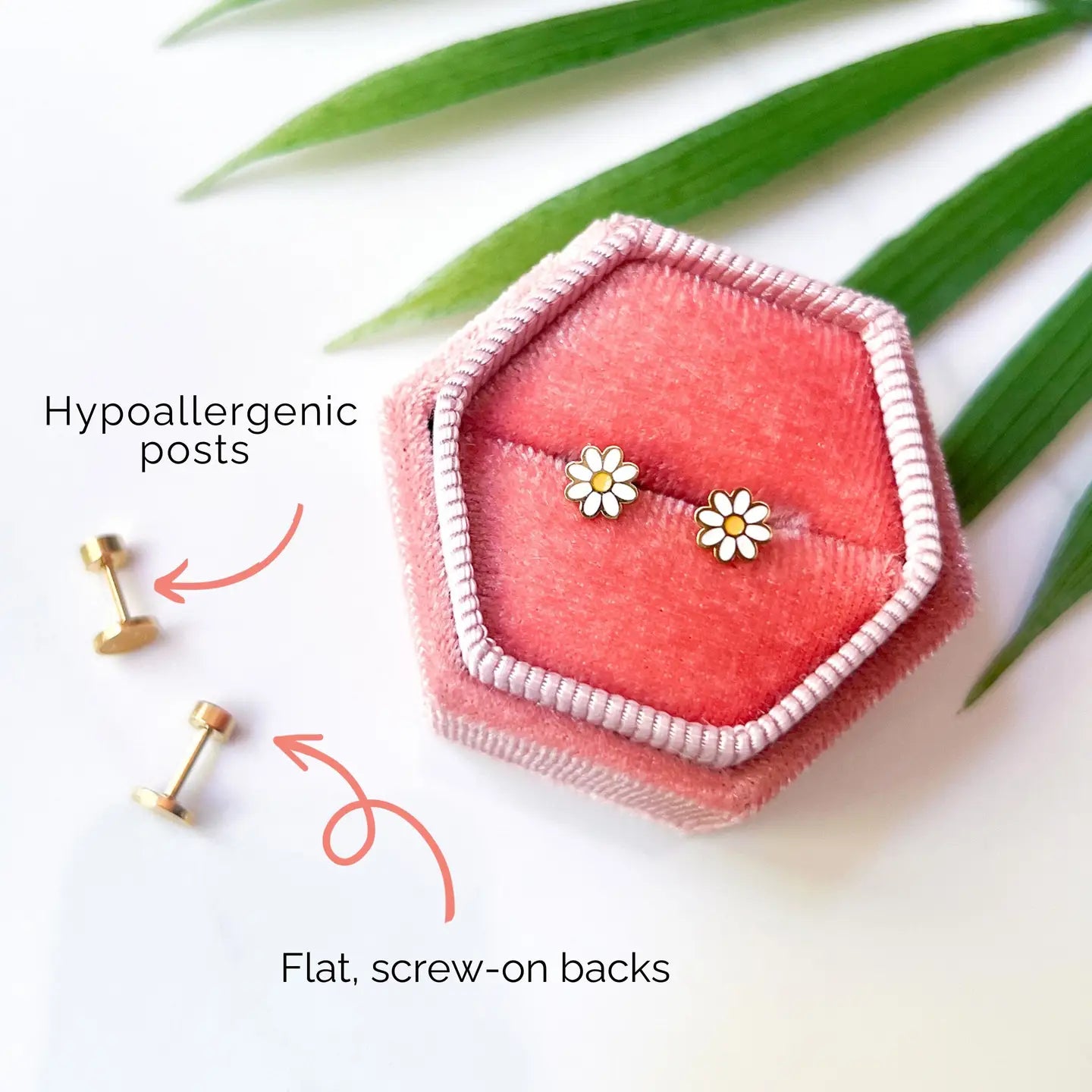 Girls Flat Back Stud Earrings
