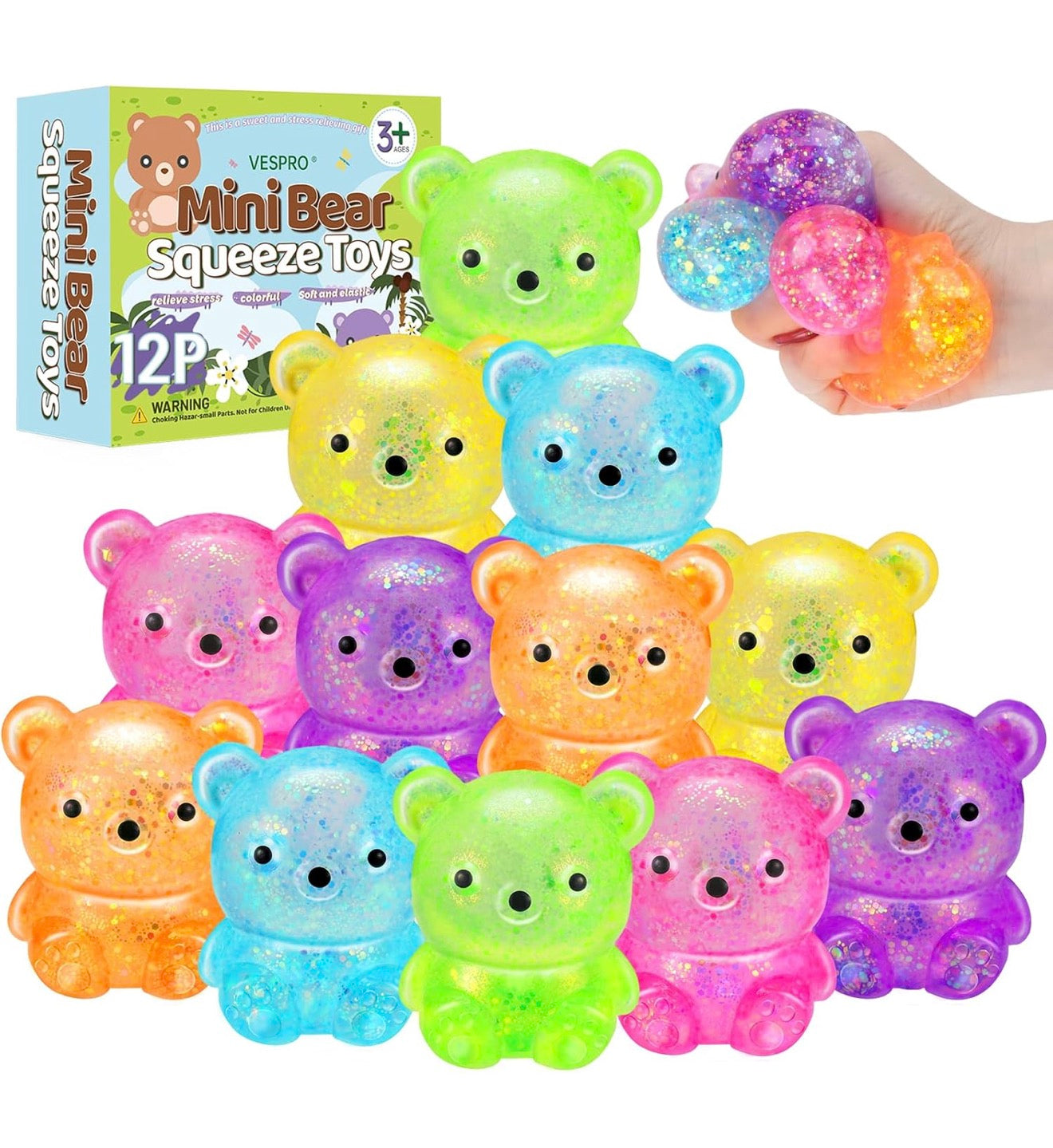 Mini Squishy - Ball, Cube, Bear