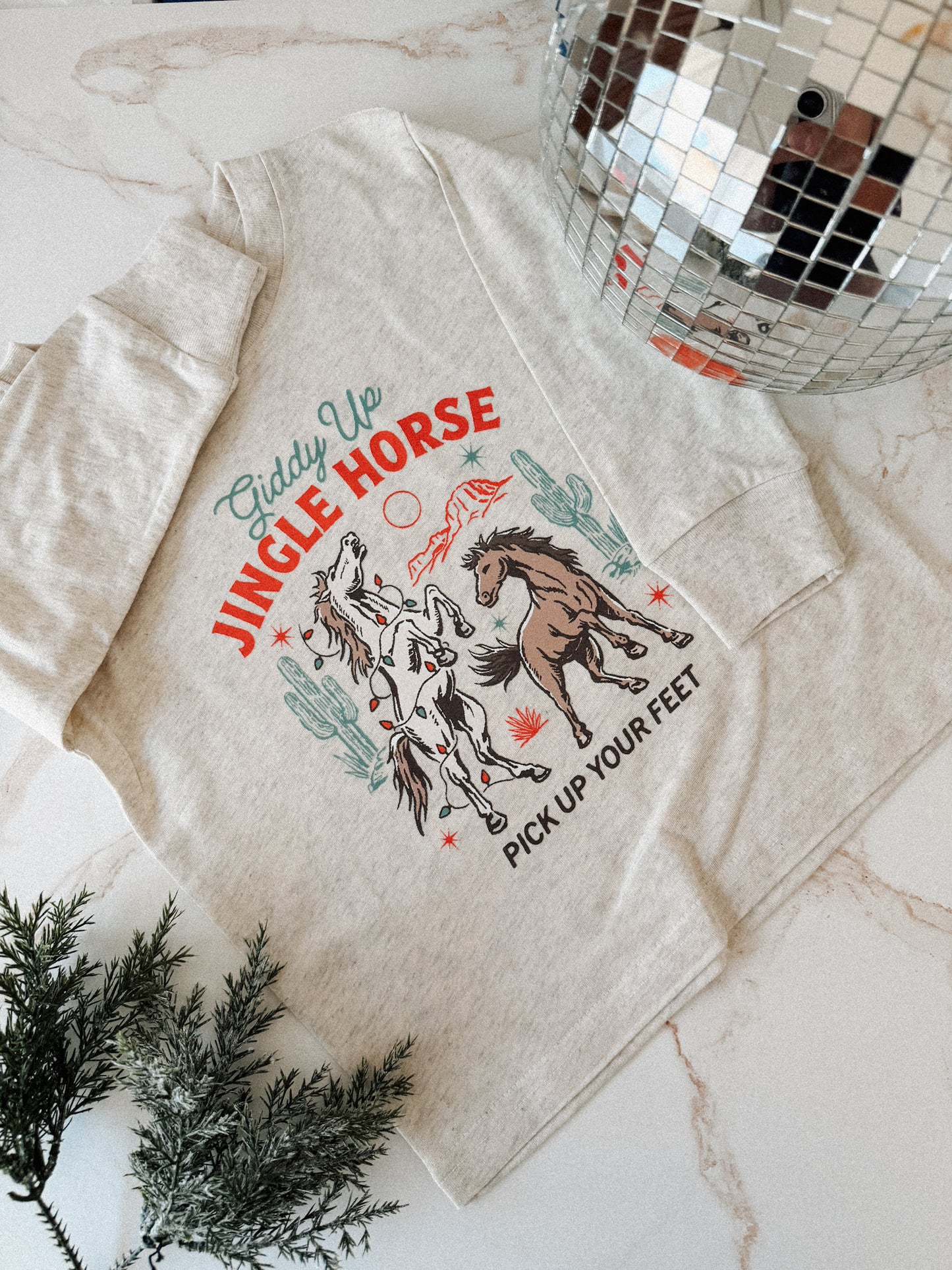 Giddy Up Jingle Horse | LS Youth Graphic Tee