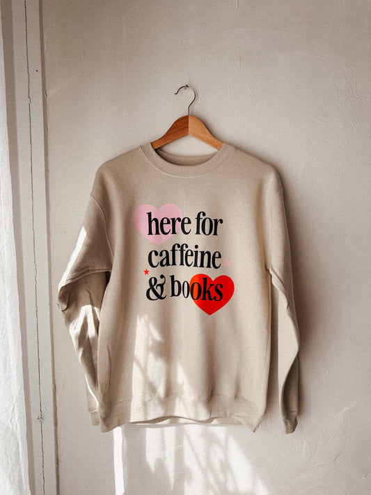 Caffeine + Books | Crewneck Sweatshirt