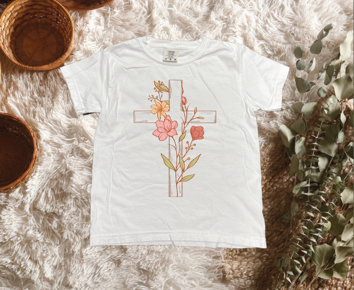 Floral Cross | Youth Graphic Tee