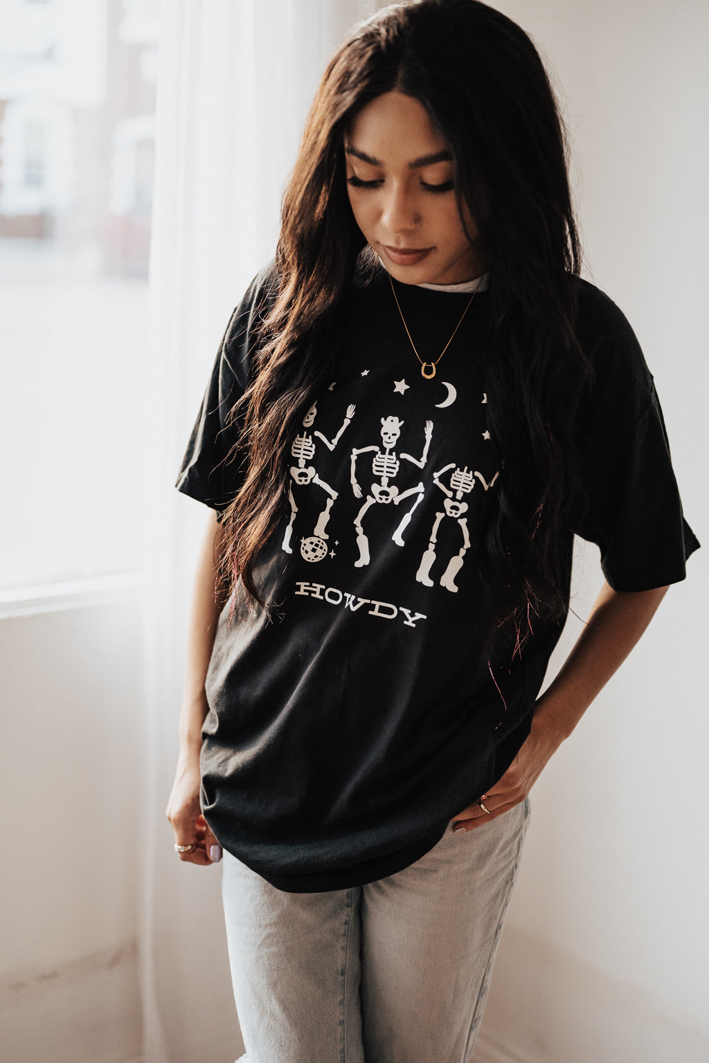 Glow in the Dark Howdy Skeleton Graphic Tee (youth & adult)