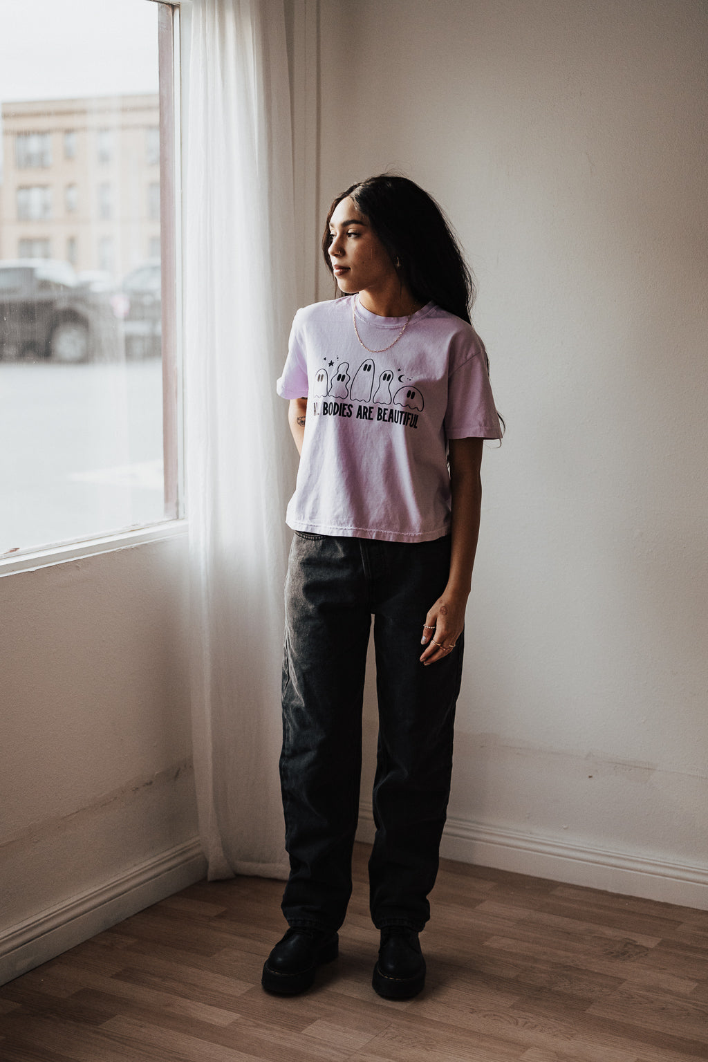 All Bodies are Bootiful Long Crop Graphic Tee