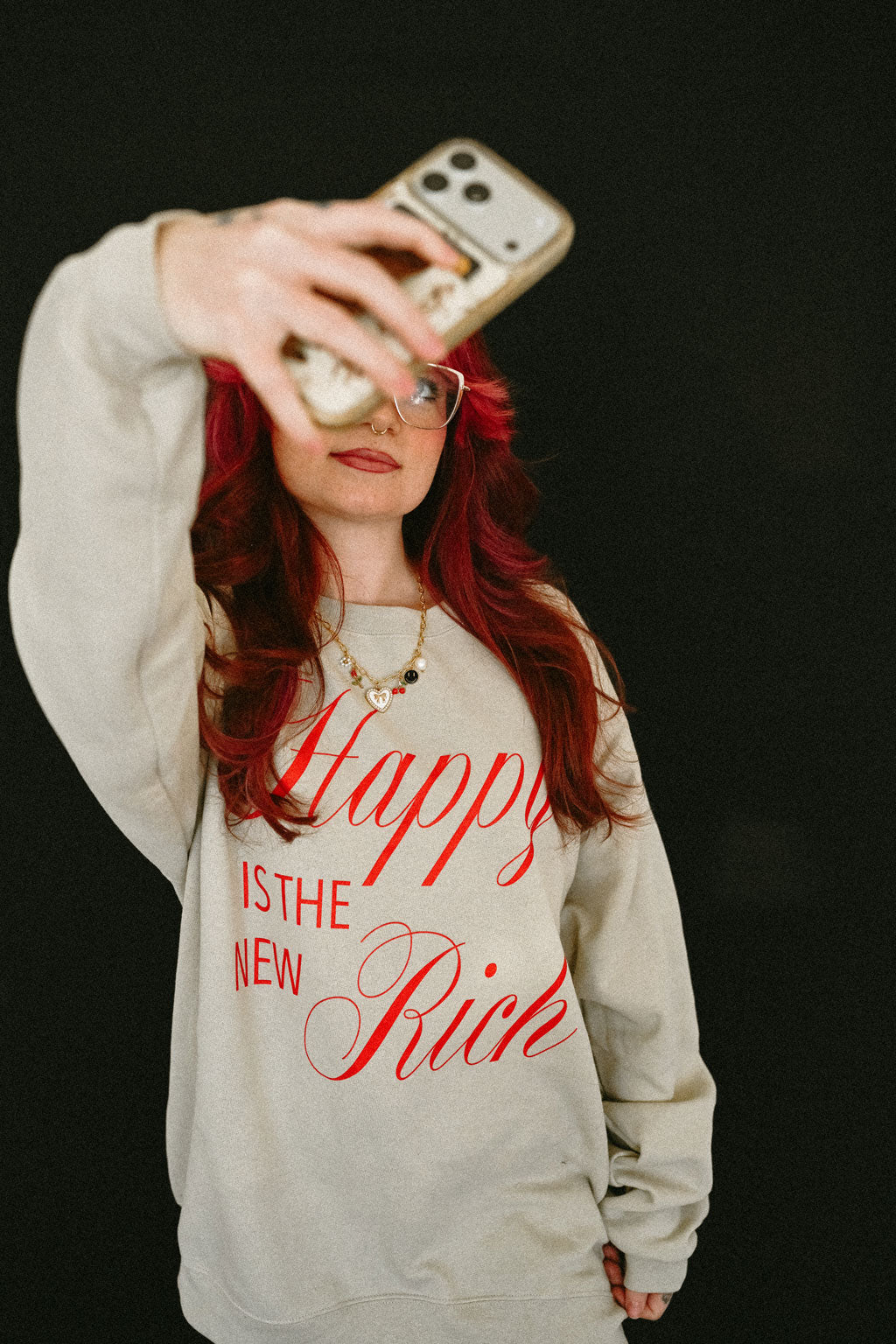 Happy is the New Rich | Crewneck Sweatshirt