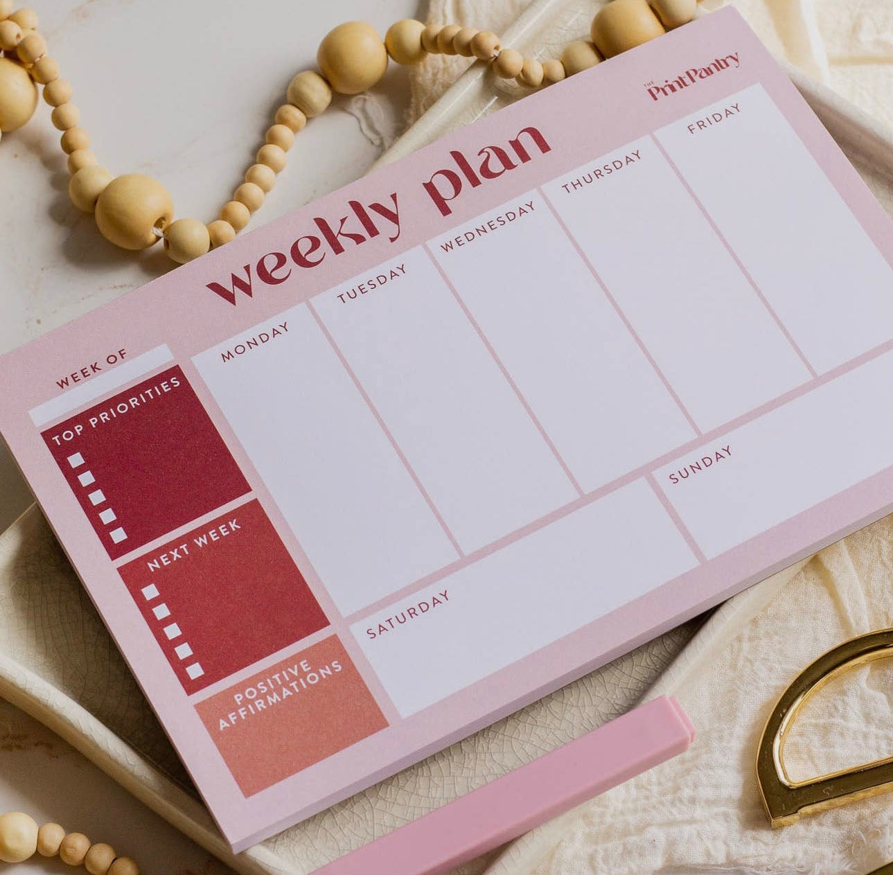 Weekly plan notepad