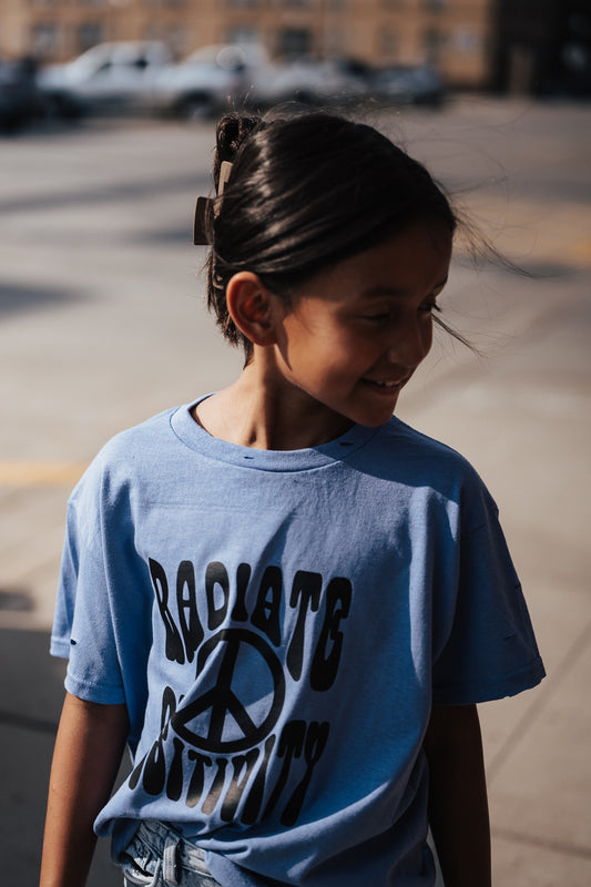 Radiate Positivity | Distressed Kids Tee
