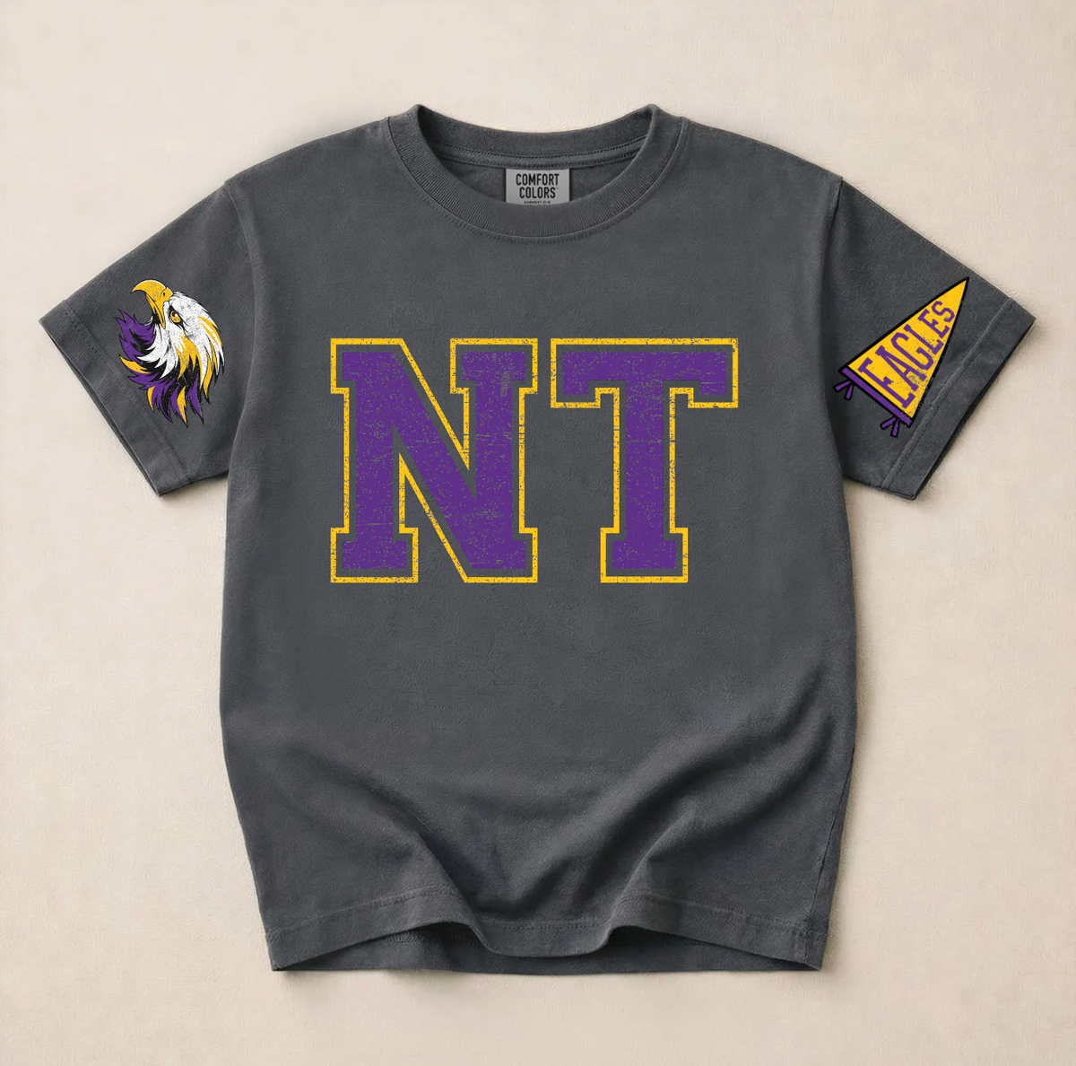 New Town Varsity Distressed Tee