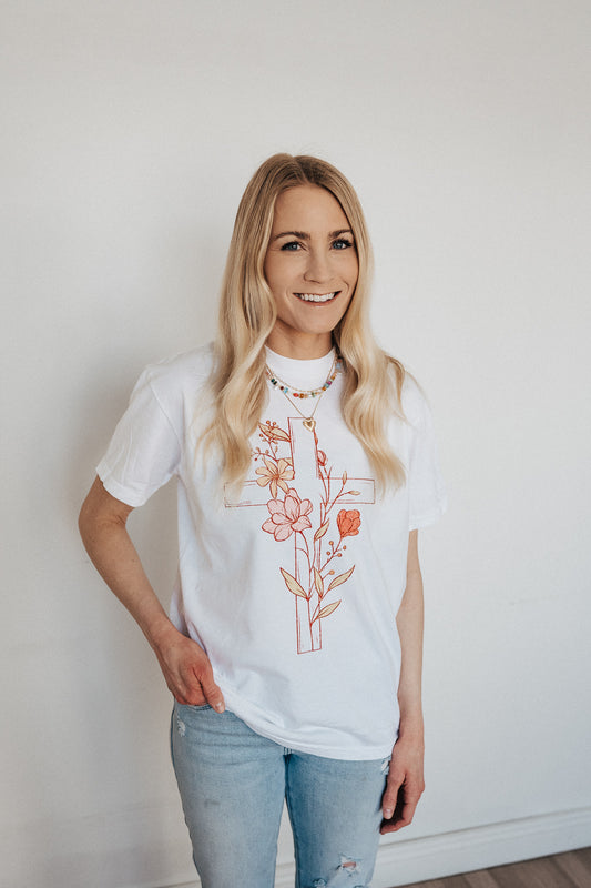 Floral Cross | Youth Graphic Tee