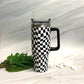 Checkered Tumbler With Handle