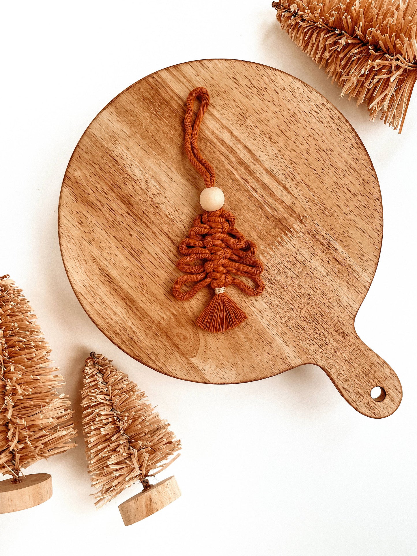 Macrame Ornament | Christmas Tree Boho Holiday Decor: White