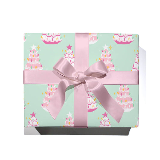 Pink Retro Trees | Wrapping Paper