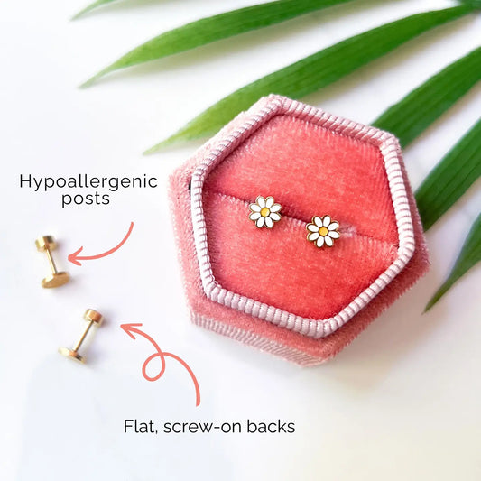 Girls Flat Back Stud Earrings