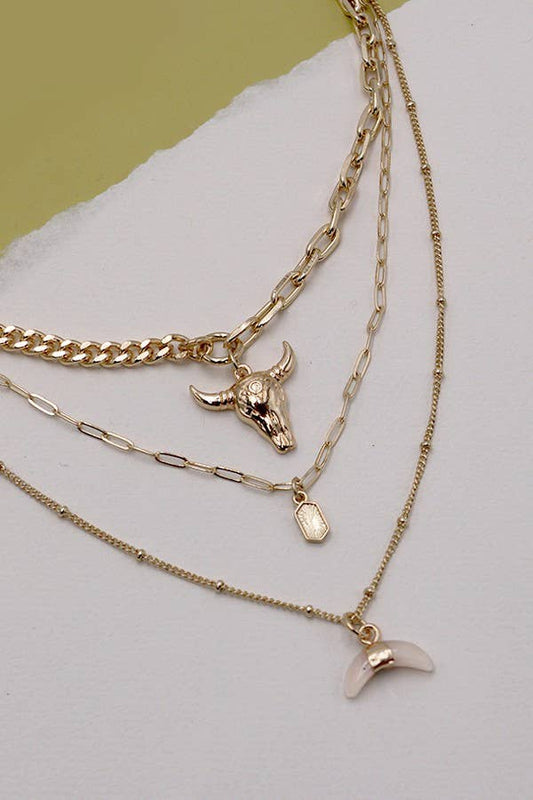 Bull Horn | Layered Necklace