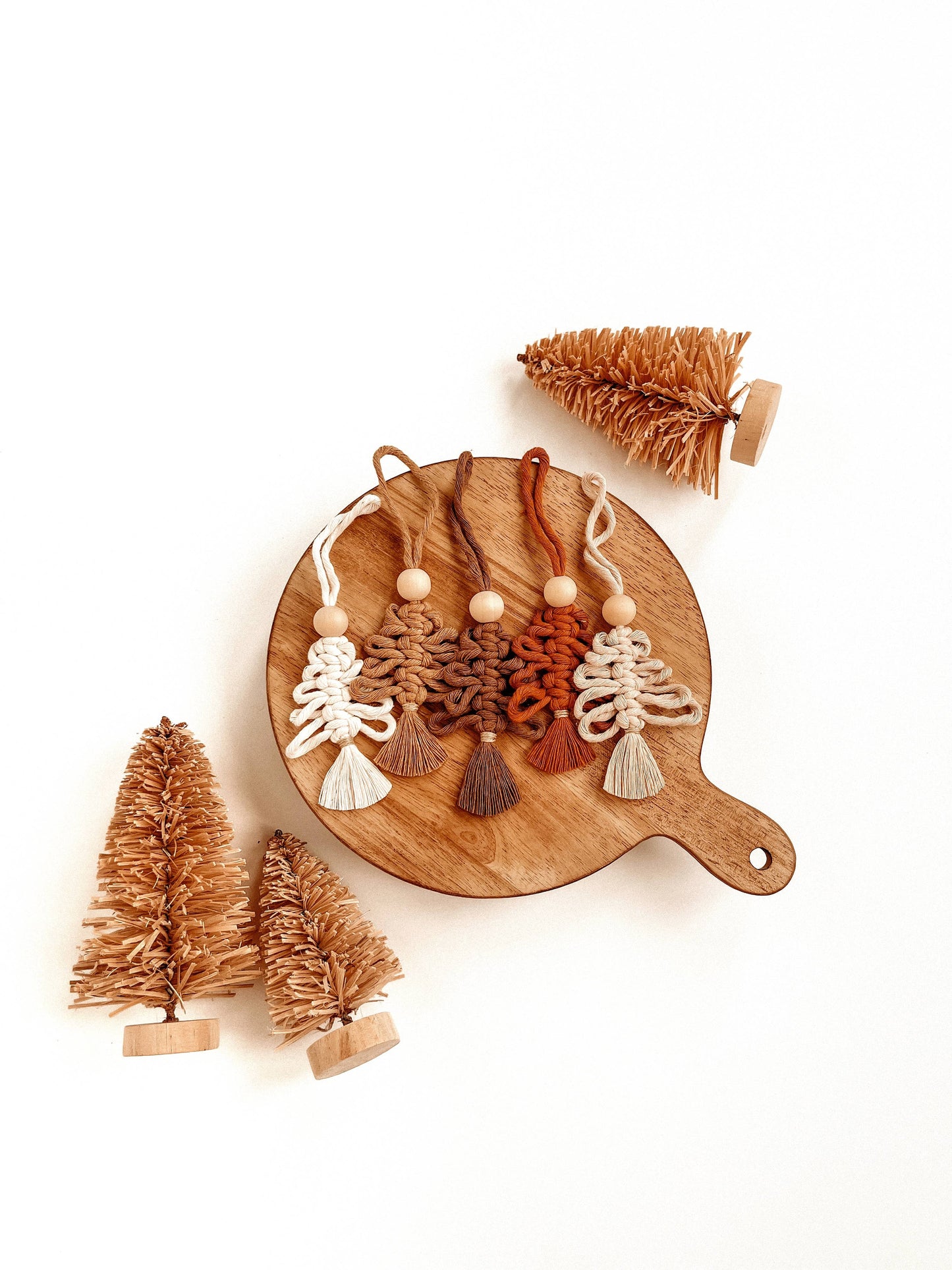 Macrame Ornament | Christmas Tree Boho Holiday Decor: White