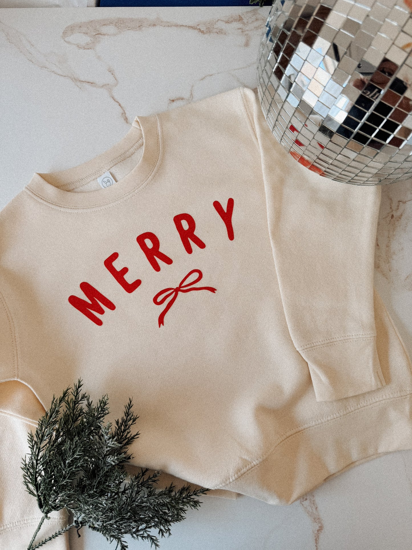 Merry Bow | Youth & Adult Matching Crewneck