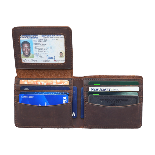 Leather Wallet w/ID Flap