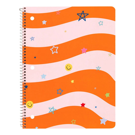 Wavy Icons Spiral Notebook