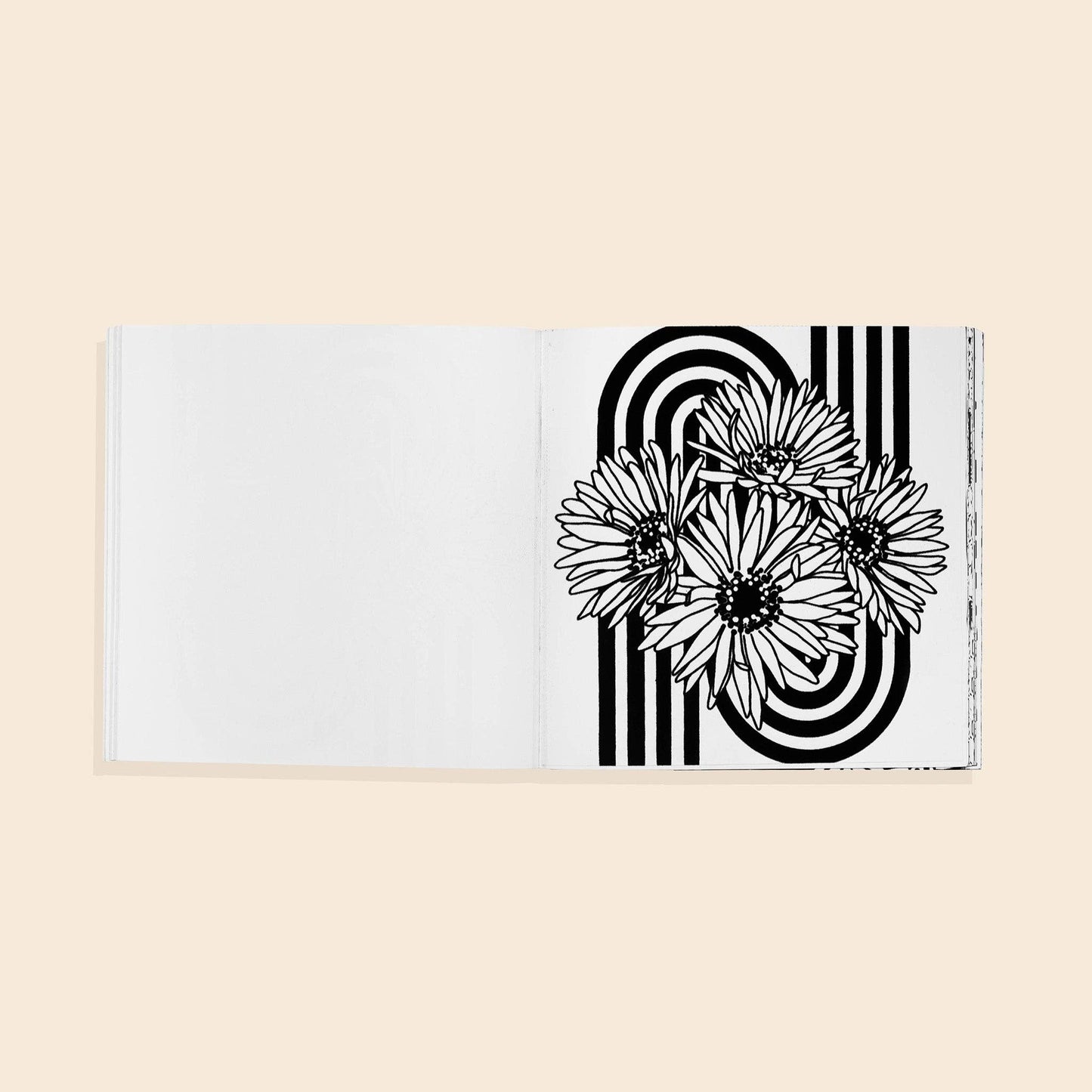 Retro Flower Design Coloring Book