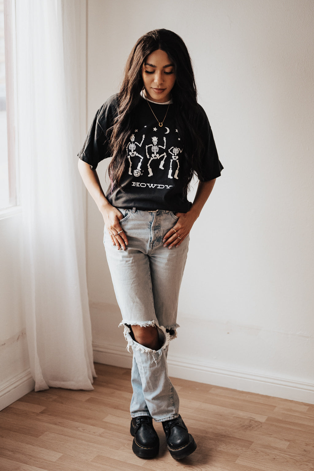 Glow in the Dark Howdy Skeleton Graphic Tee (youth & adult)