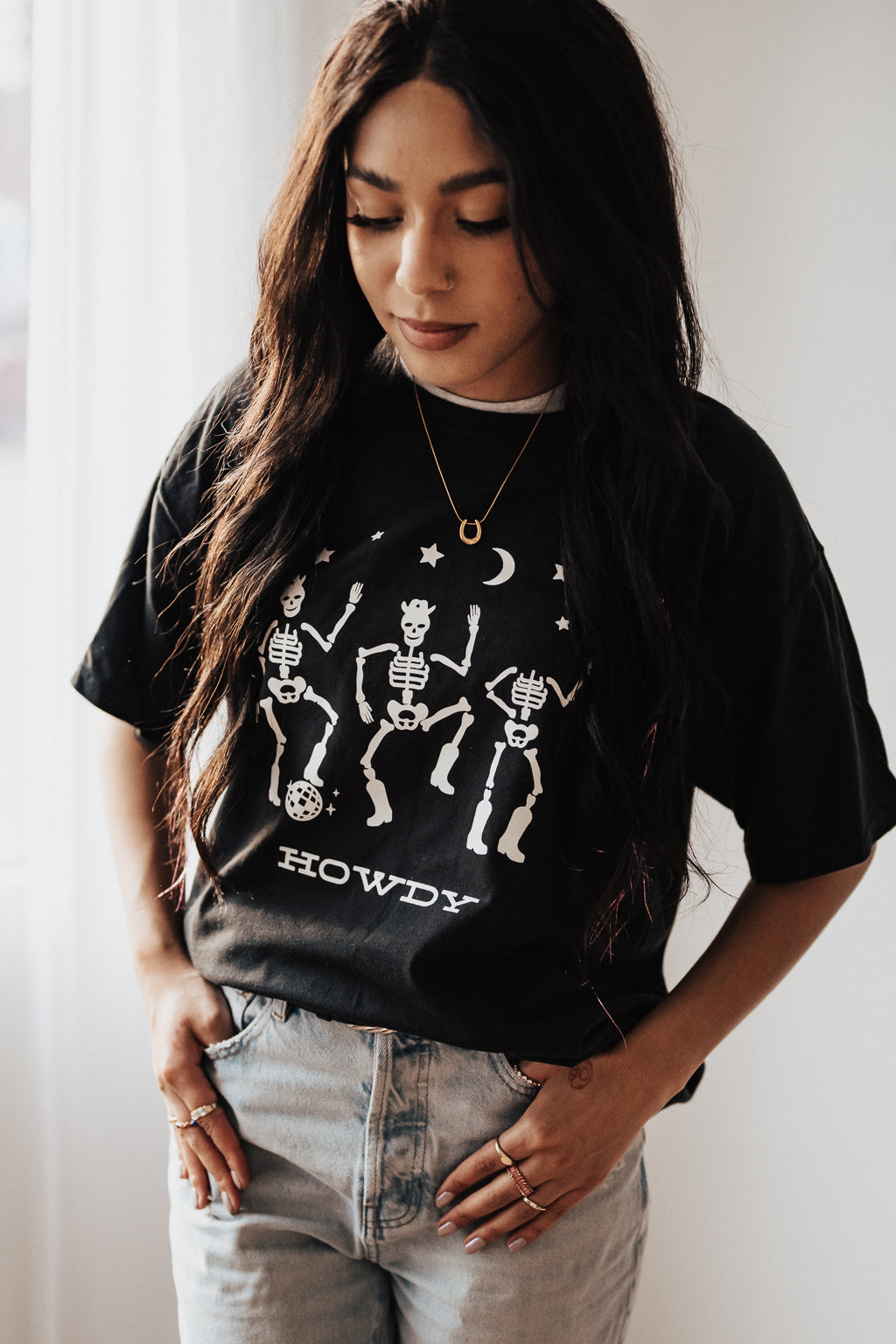 Glow in the Dark Howdy Skeleton Graphic Tee (youth & adult)