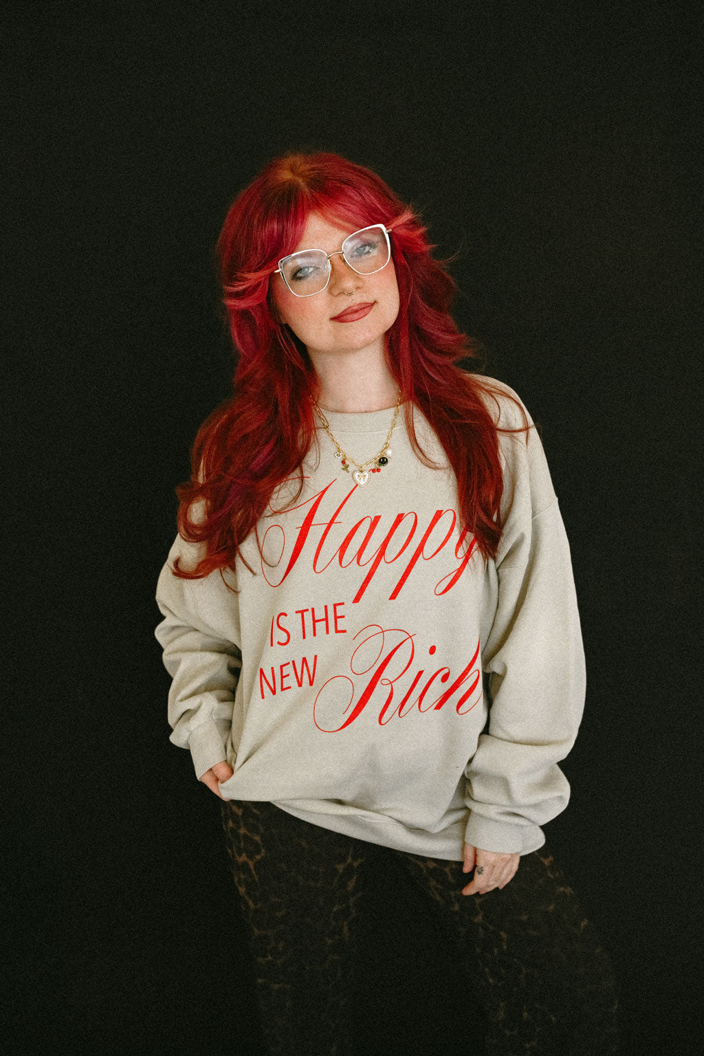Happy is the New Rich | Crewneck Sweatshirt