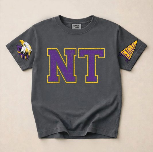 New Town Varsity Distressed Tee