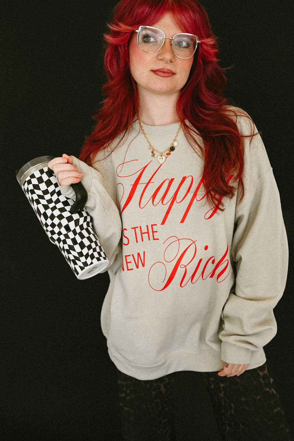 Happy is the New Rich | Crewneck Sweatshirt