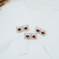 Navajo Red Coral Shadow Box Stud Earrings